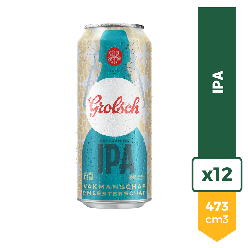 Cerveza Grolsch Ipa Lata 473ml Pack x12