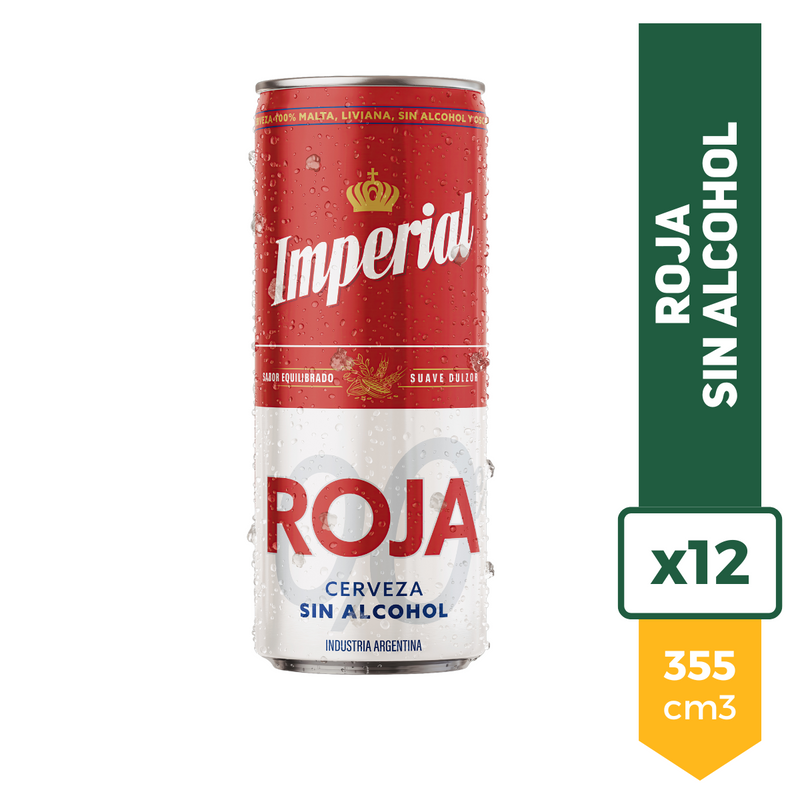 Pack X12 Cerveza Imperial Roja 0.0 Sin Alcohol Lata 355ml