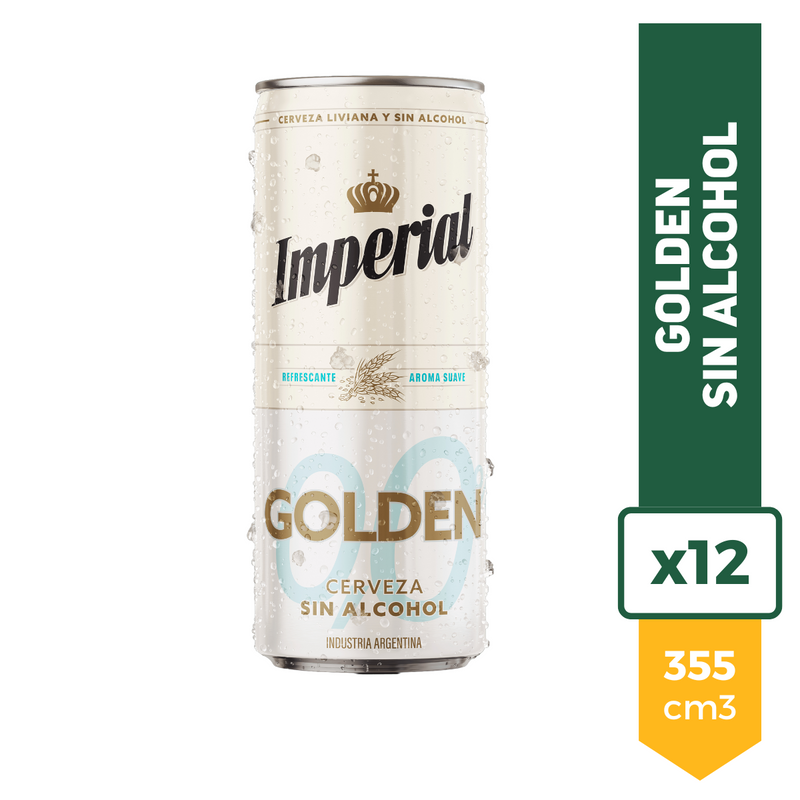 Pack X12 Cerveza Imperial Golden 0.0 Sin Alcohol Lata 355ml