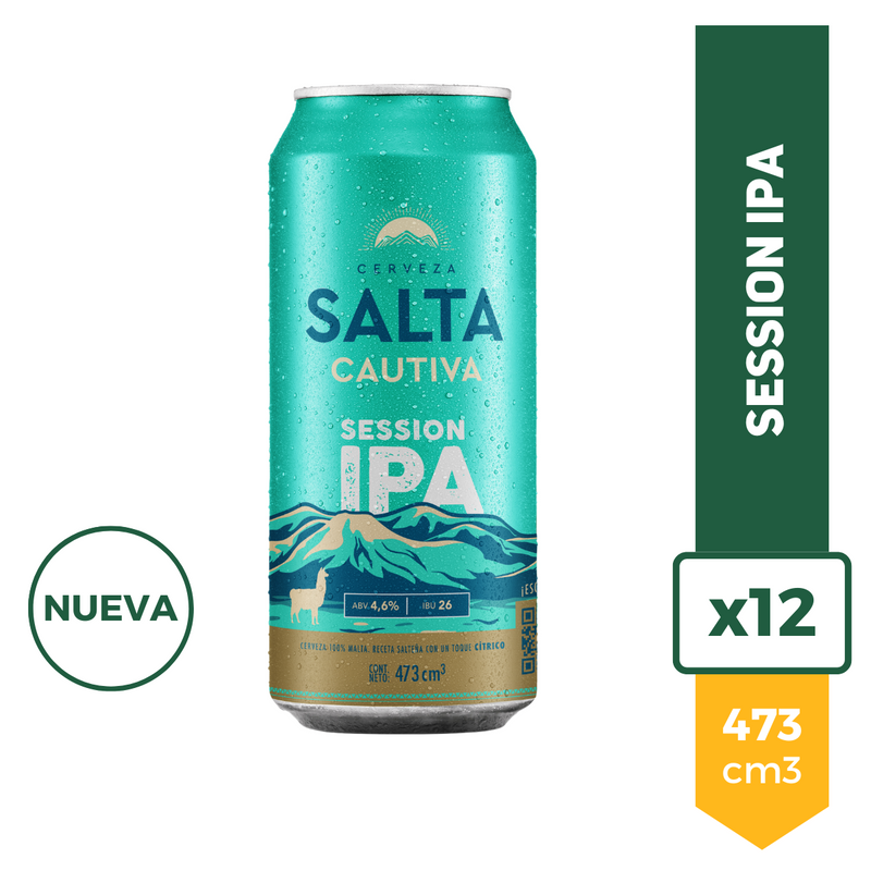 Pack X12 Cerveza Salta Cautiva Session IPA Lata 473ml