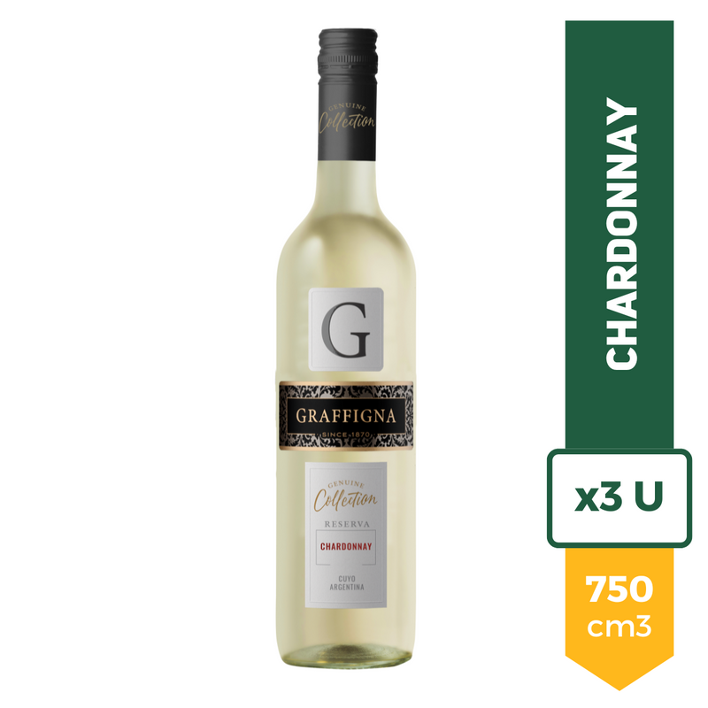 Pack x3 Vino Graffigna Chardonnay 750ml