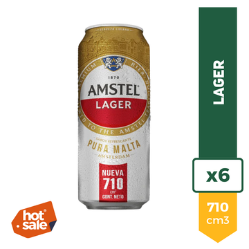 Cerveza Amstel Lager 710ml x6