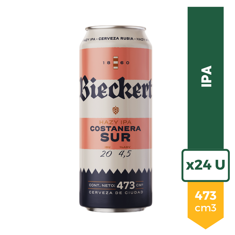 Cerveza Bieckert Hazy IPA Costanera Sur 473ml x24