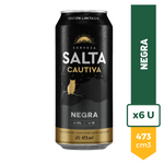 Pack X6 Cerveza Salta Cautiva Negra Lata 473ml