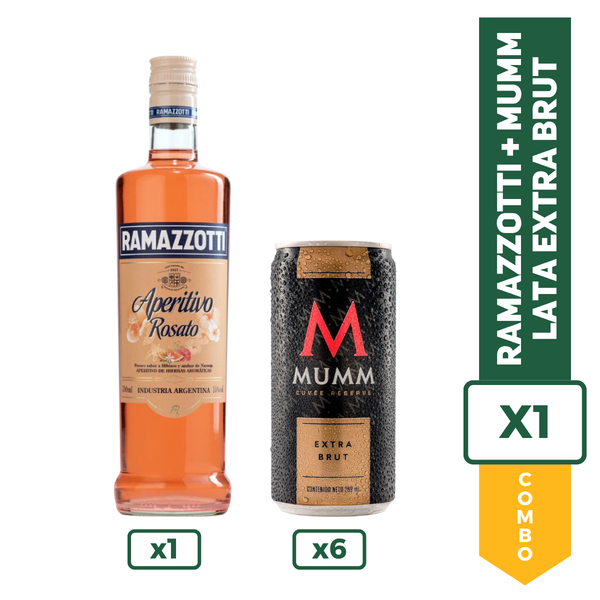 Combo Ramazzotti Rosato + Mumm Lata Extra Brut x6