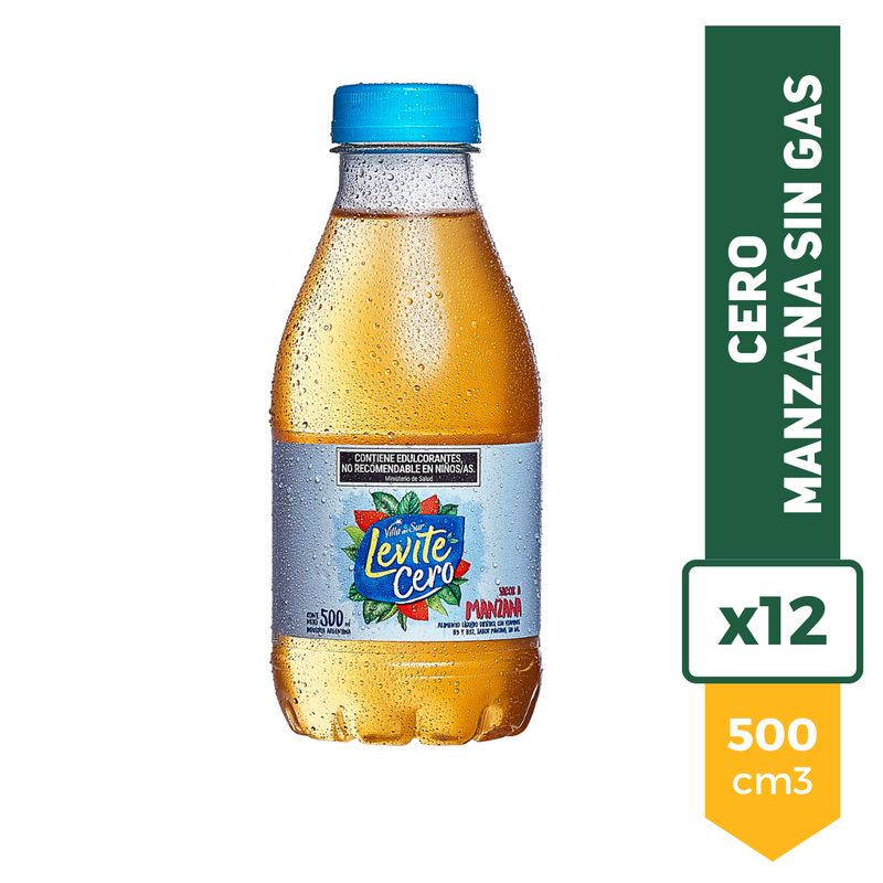 Agua Saborizada Levite Cero Villa Del Sur Manzana 500ml x12