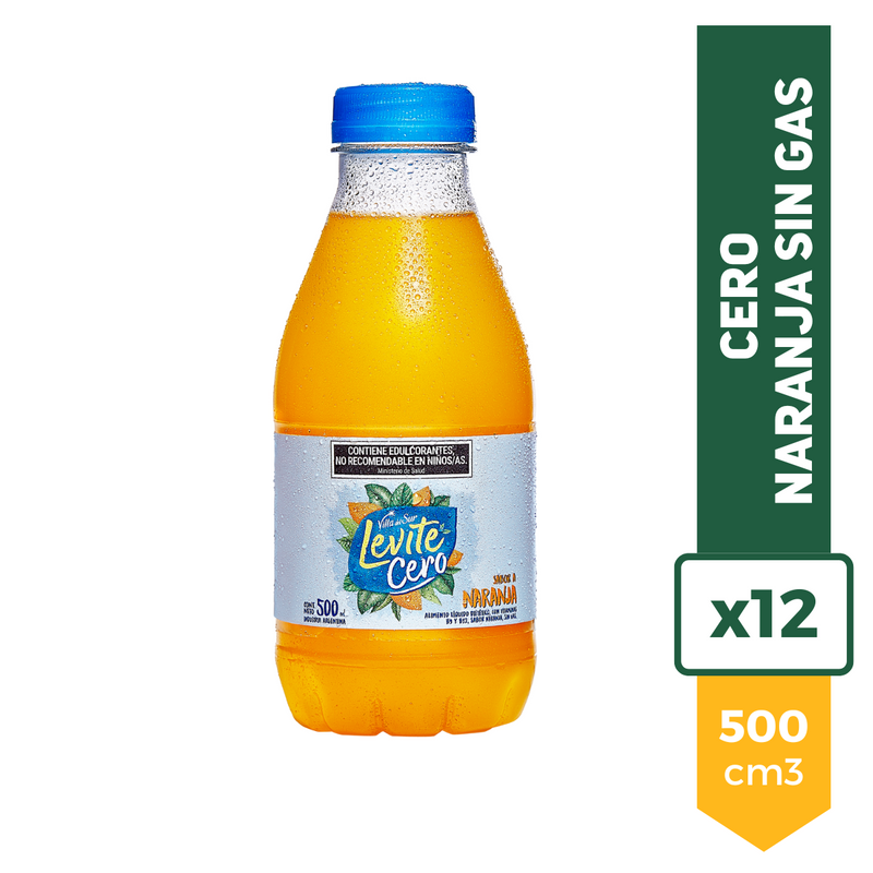 Agua Saborizada Levite Cero Villa Del Sur Naranja 500ml x12