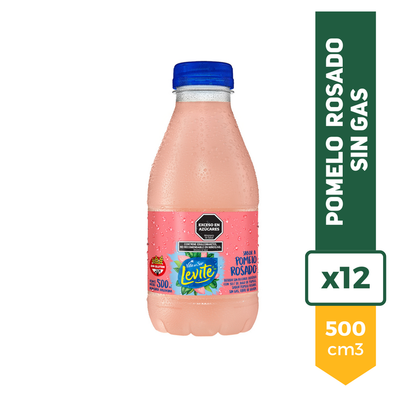 Agua Saborizada Levite Villa Del Sur Pomelo Rosado 500ml x12