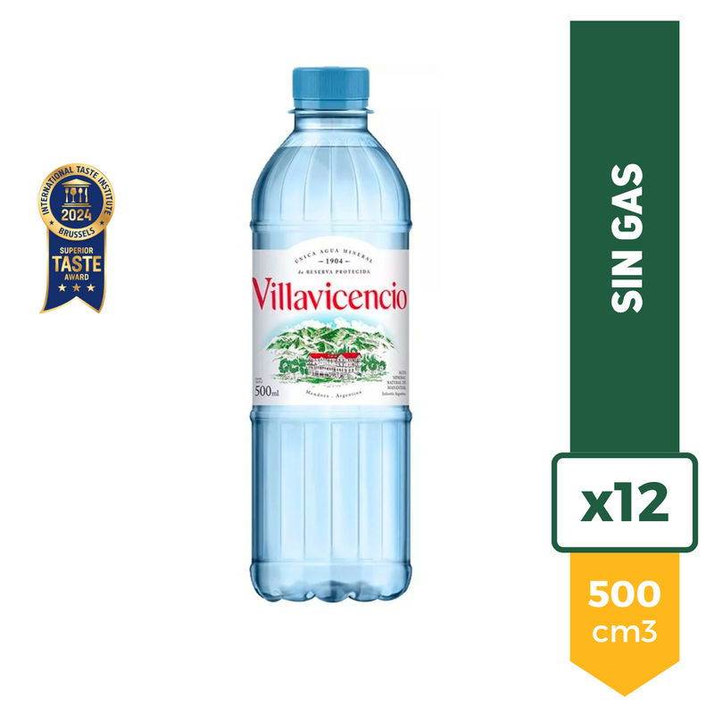 Agua Mineral Villavicencio Sin Gas 500ml x12