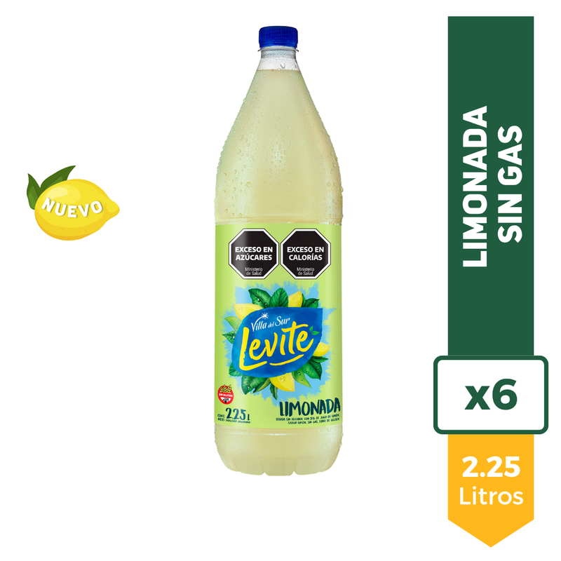 Agua Saborizada Levite Limonada Sin Gas 2.25L x6