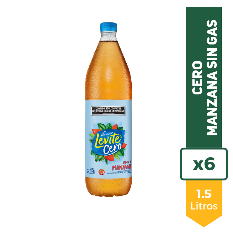 Agua Saborizada Levite Cero Manzana Sin Gas 1.5L x6