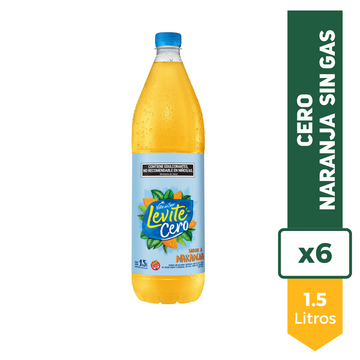 Agua Saborizada Levite Cero Naranja Sin Gas 1.5L x6