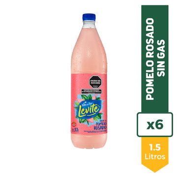 Agua Saborizada Levite Pomelo Rosado Sin Gas 1.5L x6
