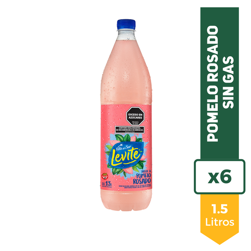 Agua Saborizada Levite Pomelo Rosado Sin Gas 1.5L x6