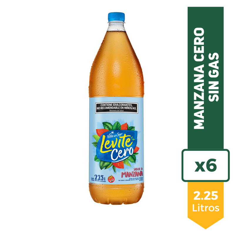 Agua Saborizada Levite Cero Manzana 2.25L x6