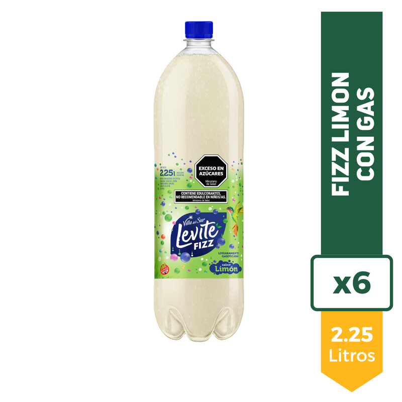 Agua Saborizada Levite Fizz Limón 2.25L x6