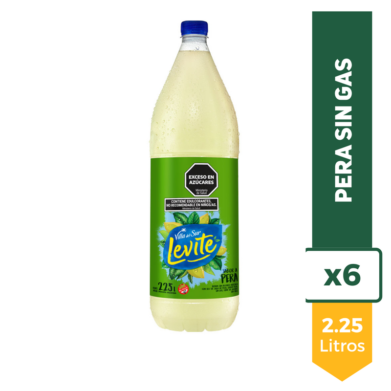 Agua Saborizada Levite Pera Sin Gas 2.25L x6