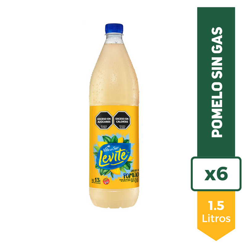 Pack X6 Agua Saborizada Levite Pomelo Sin Gas 1.5L