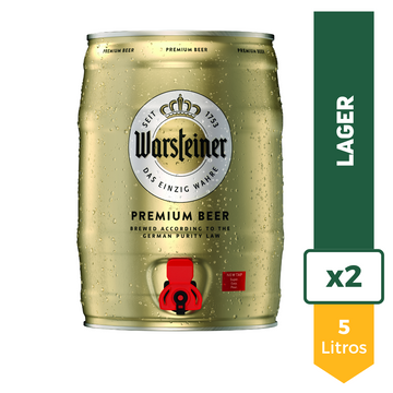 Cerveza Warsteiner Barril 5L x2