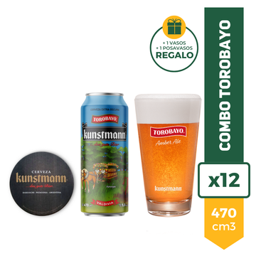 Combo Kunstmann Torobayo x12 + 1 Vaso + 1 Posavaso