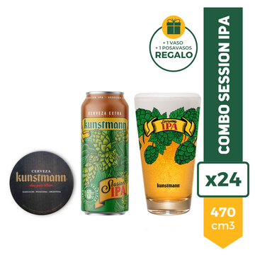 Combo Kunstmann Session IPA + Vaso + Posavaso