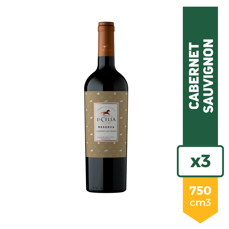 Vino La Celia Reserva Cabernet Sauvignon 750ml x3