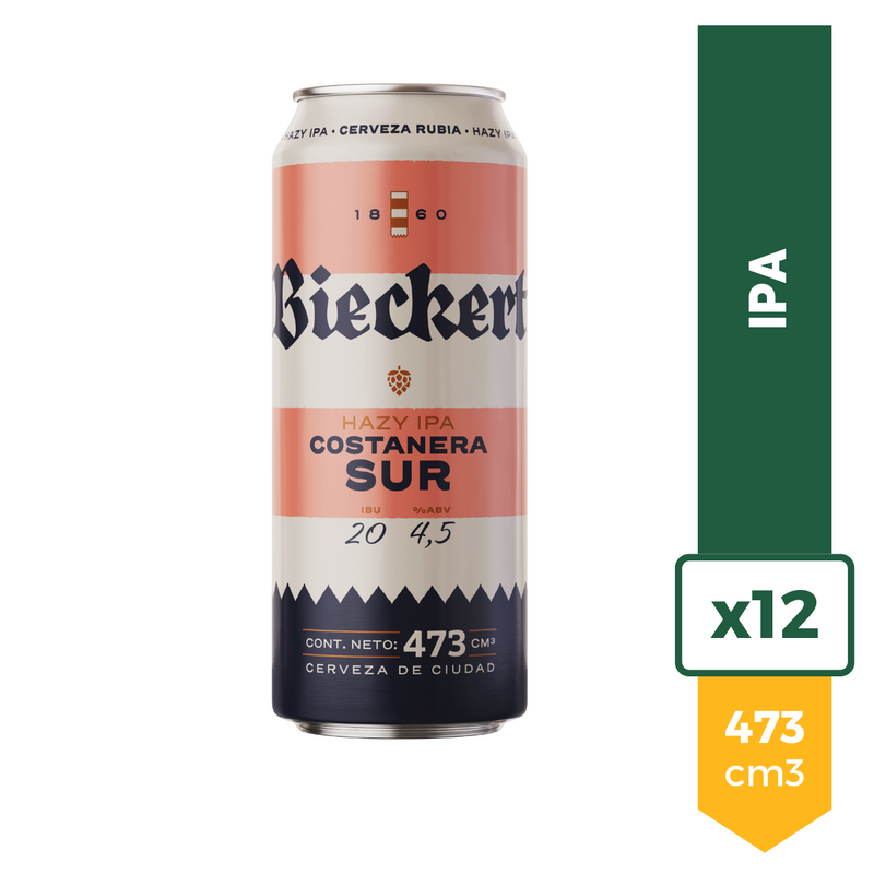 Cerveza Bieckert Hazy IPA Costanera Sur 473ml x12