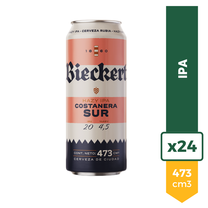 Cerveza Bieckert Hazy IPA Costanera Sur 473ml x24