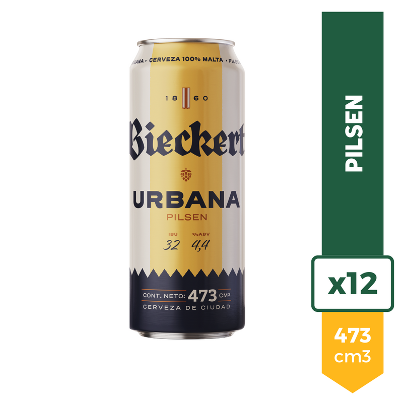 Cerveza Bieckert Urbana Pilsen 473ml x12