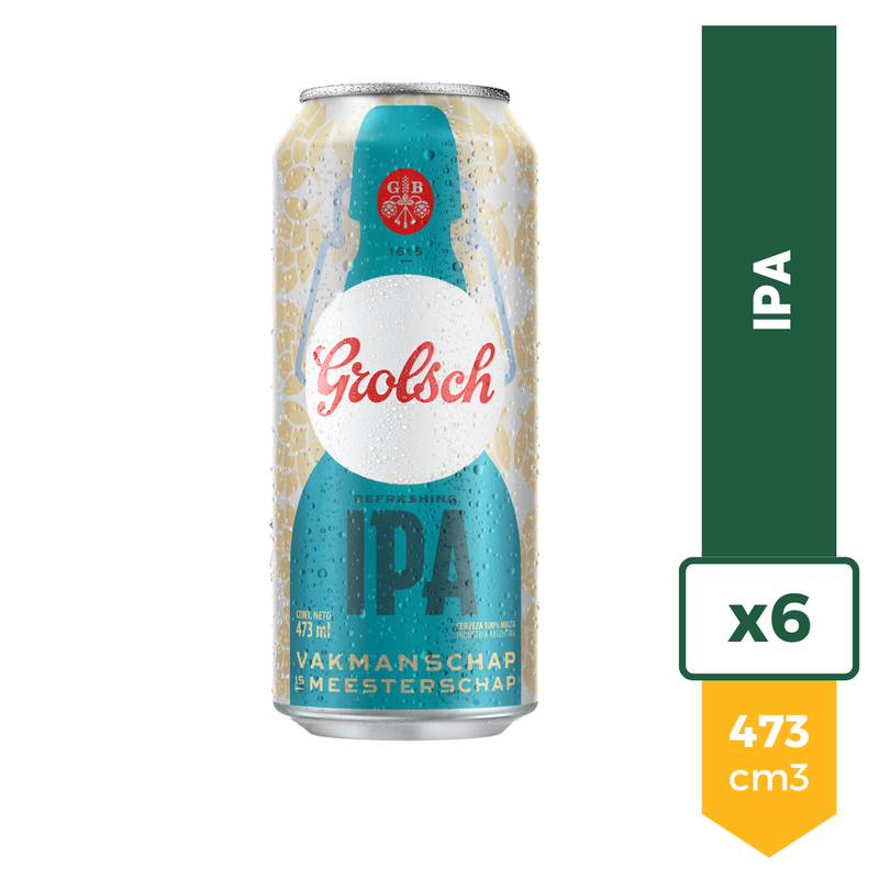Cerveza Grolsch Ipa Lata 473ml Pack x6
