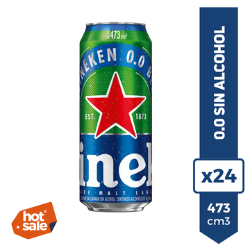 Cerveza Heineken 0.0 SIN ALCOHOL 473ml x24