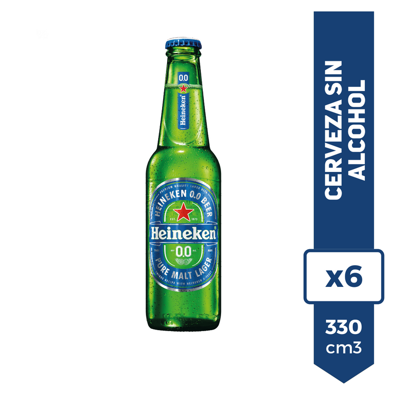 Cerveza Heineken Sin Alcohol 0.0% 330ml x6