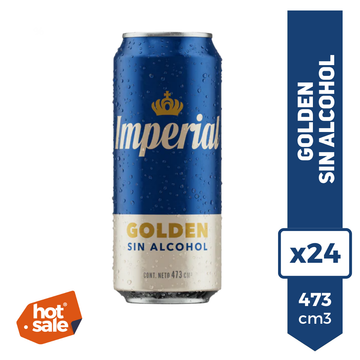 Cerveza Imperial Golden 0.0 SIN ALCOHOL 473ml x24