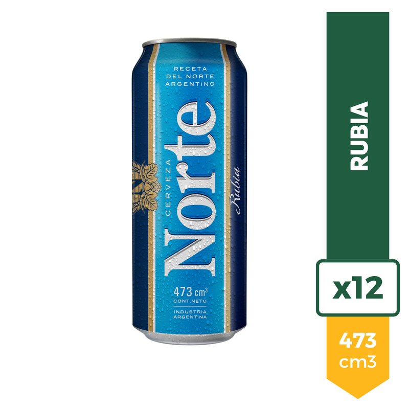 Cerveza Norte Rubia Lata 473ml Pack x12