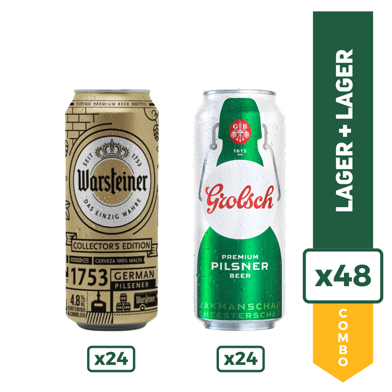 Combo Oktober Fest: Warsteiner Rubia Lata 473ml x24 + Grolsch Lata 473ml x24