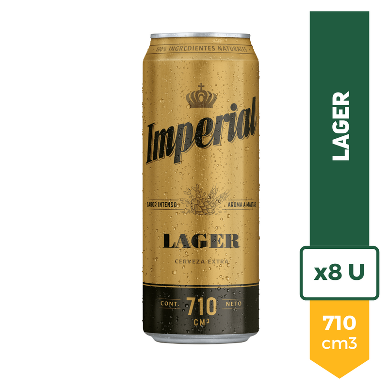 Pack X8 Cerveza Imperial Lager Lata 710ml