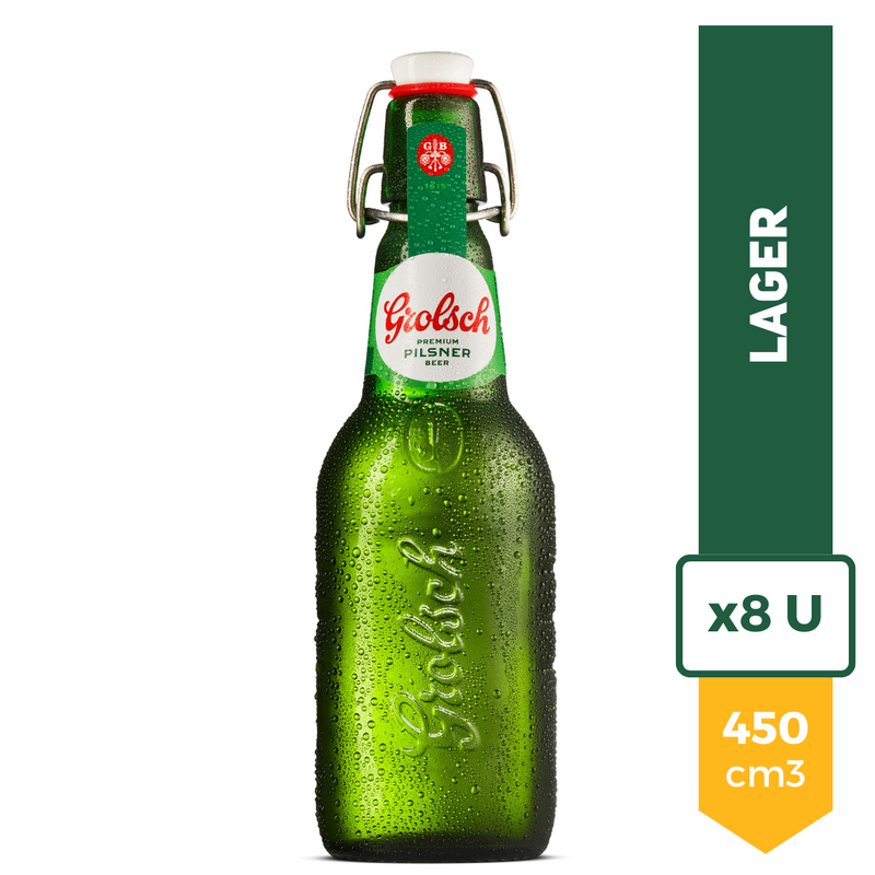 Pack X8 Cerveza Grolsch 450ml Porron Importada