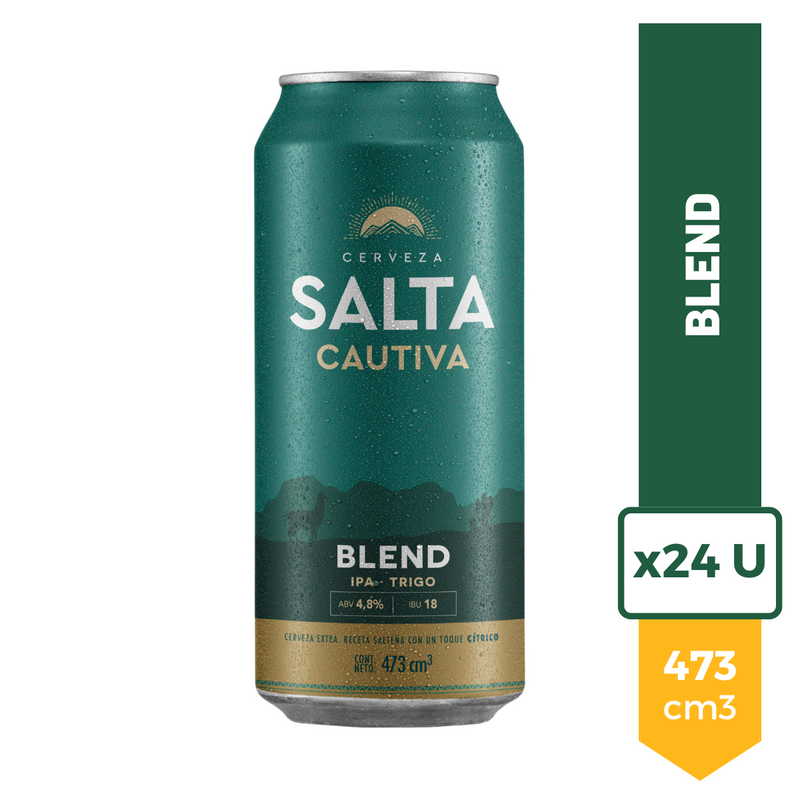 Pack X24 Cerveza Salta Cautiva Blend Lata 473ml