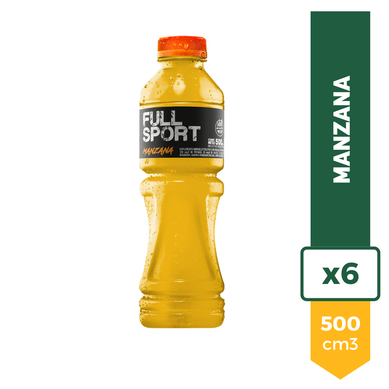 Agua Saborizada Full Sport Manzana 500ml x6