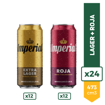 Imperial Lager + Roja: 12 latas de Imperial Extra Lager 473 ml + 12 latas de Imperial Roja 473 ml – imagen 2