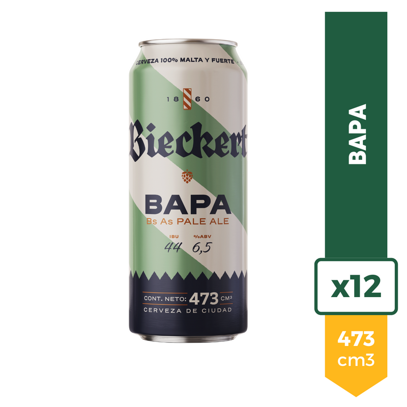 Pack X12 Cerveza Bieckert BAPA Lata 473ml