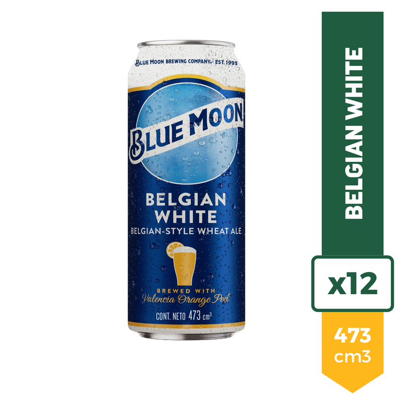 Pack X12 Cerveza Blue Moon Belgian White Lata 473ml