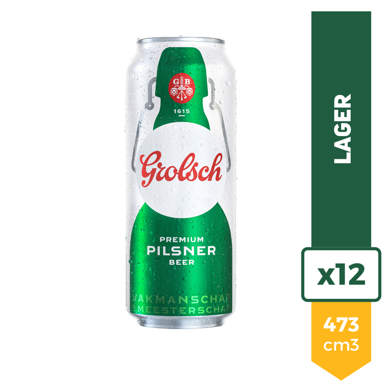 Pack X12 Cerveza Grolsch Lata 473ml Premium