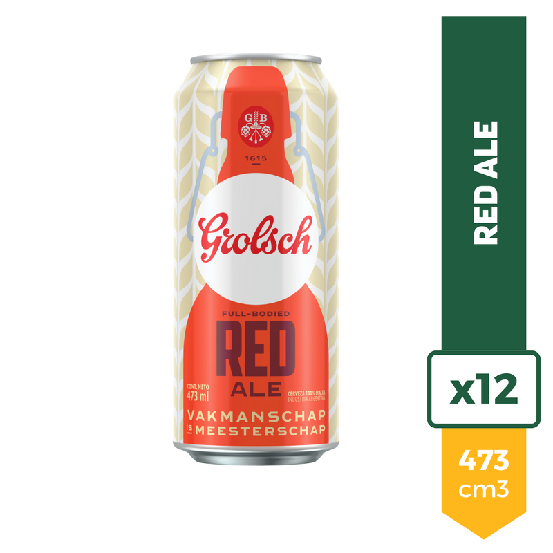 Pack X12 Cerveza Grolsch Red Ale Lata 473ml