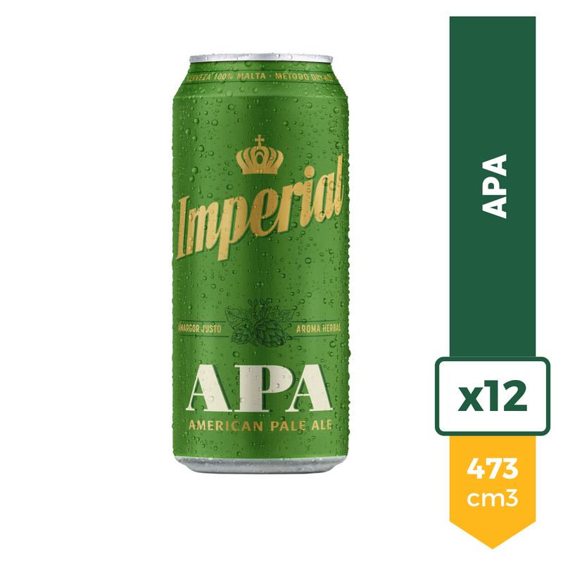 Pack X12 Cerveza Imperial Apa Lata 473ml