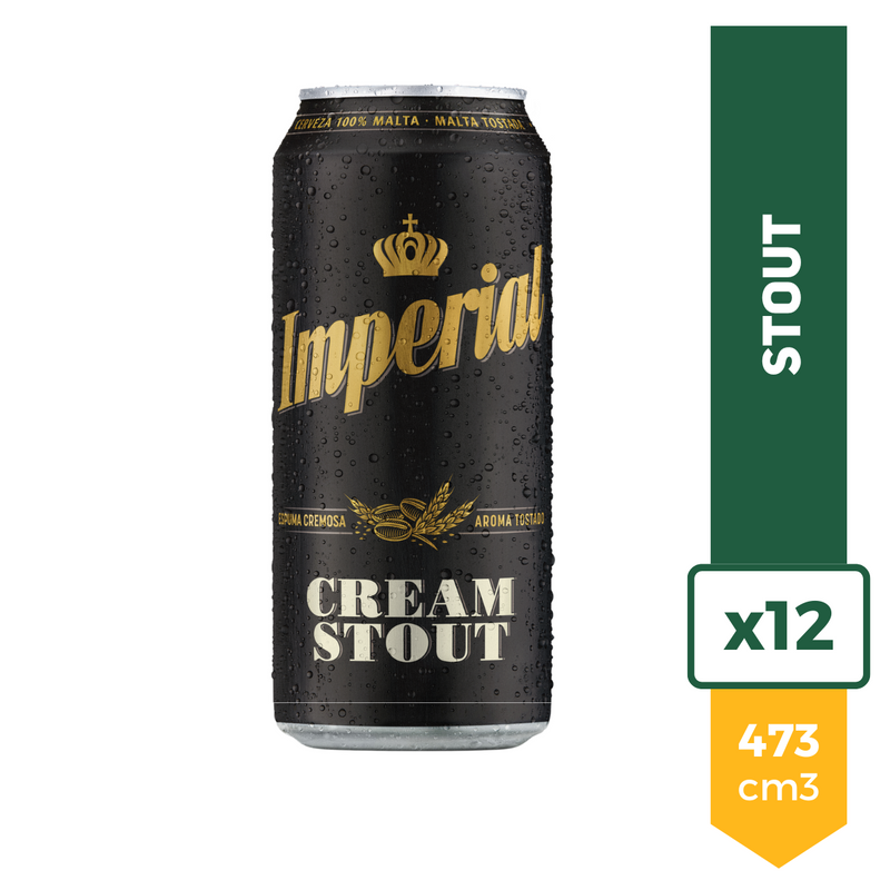 Pack X12 Cerveza Imperial Cream Stout Negra Lata 473ml