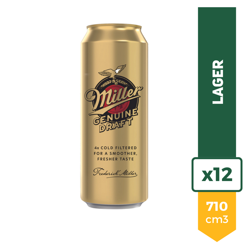 Cerveza Miller Genuine Draft 710ml x12