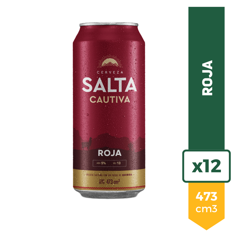 Cerveza Salta Cautiva Roja 473ml x12