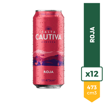 Cerveza Salta Cautiva Roja 473ml x12