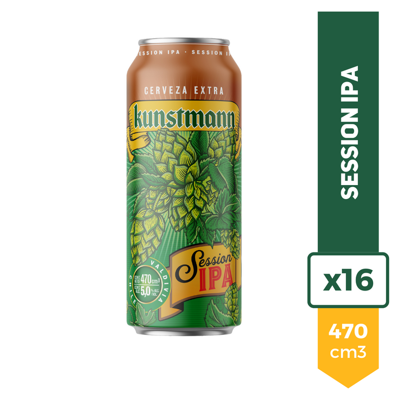 Pack X16 Cerveza Importada Kunstmann Session Ipa Lata 470ml